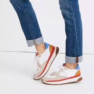 Madewell Kickoff Trainer Sneakers in Recycled Nylon, Suede and Leather Size 7